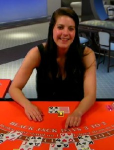 Ayla aan de blackjacktafel